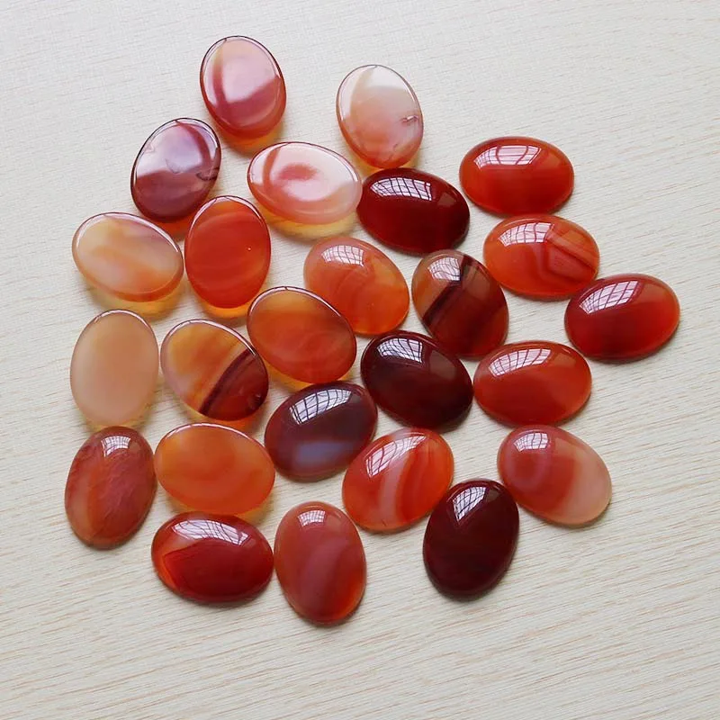 

Natural Red Agat e Stone Gem Oval Beads Cabochon CAB No Hole red beads 10pcs/lot 22x30mm for Jewelry Making Valentine gift free
