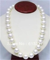 fashion style diy 14mm white shell simulated pearl round beads necklace elegant weddings party gifts jewelry 23inch my4557