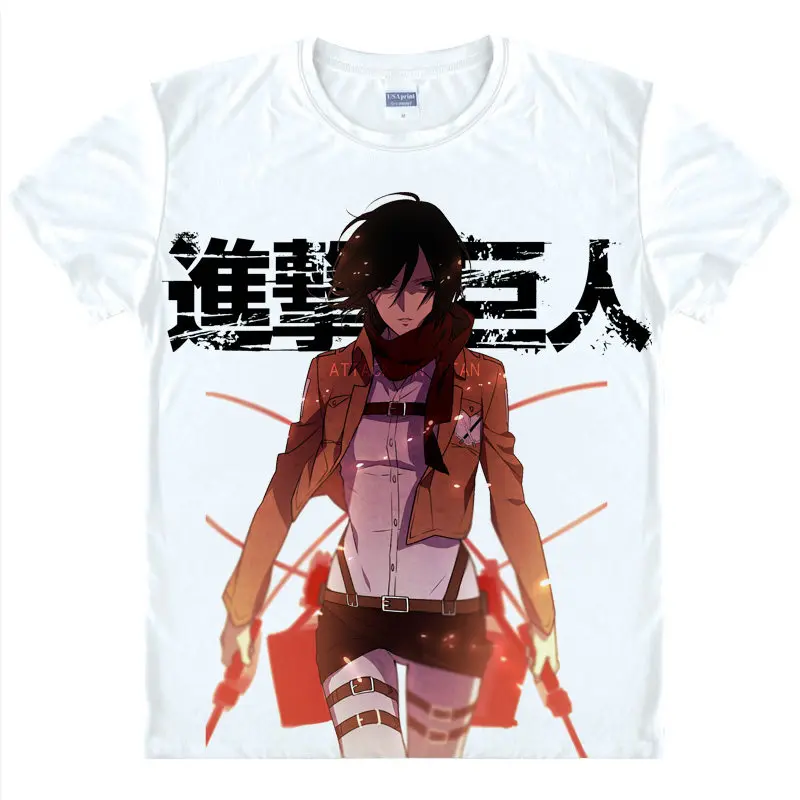 Обувь для косплея по аниме атака на Титанов Футболка конкурента рубашка с