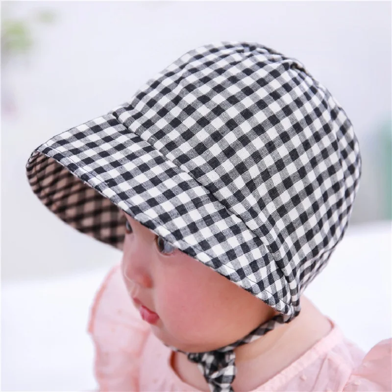 Bnaturalwell Baby girls bonnet Sunbonnet Vintage baby Plaid cap Infant Cotton Bonnet Newborn shower gift Photo Prop H211S | Детская