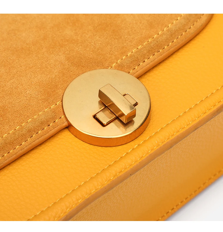 Красивые желтые замшевые кожаные женские модные сумки на плечо стильные через |