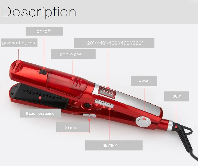 Профессиональный паровой выпрямитель для волос быстрый электрический