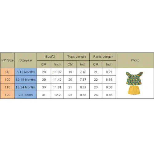 Летний топ для новорожденных девочек футболка + короткие штаны комплект одежды