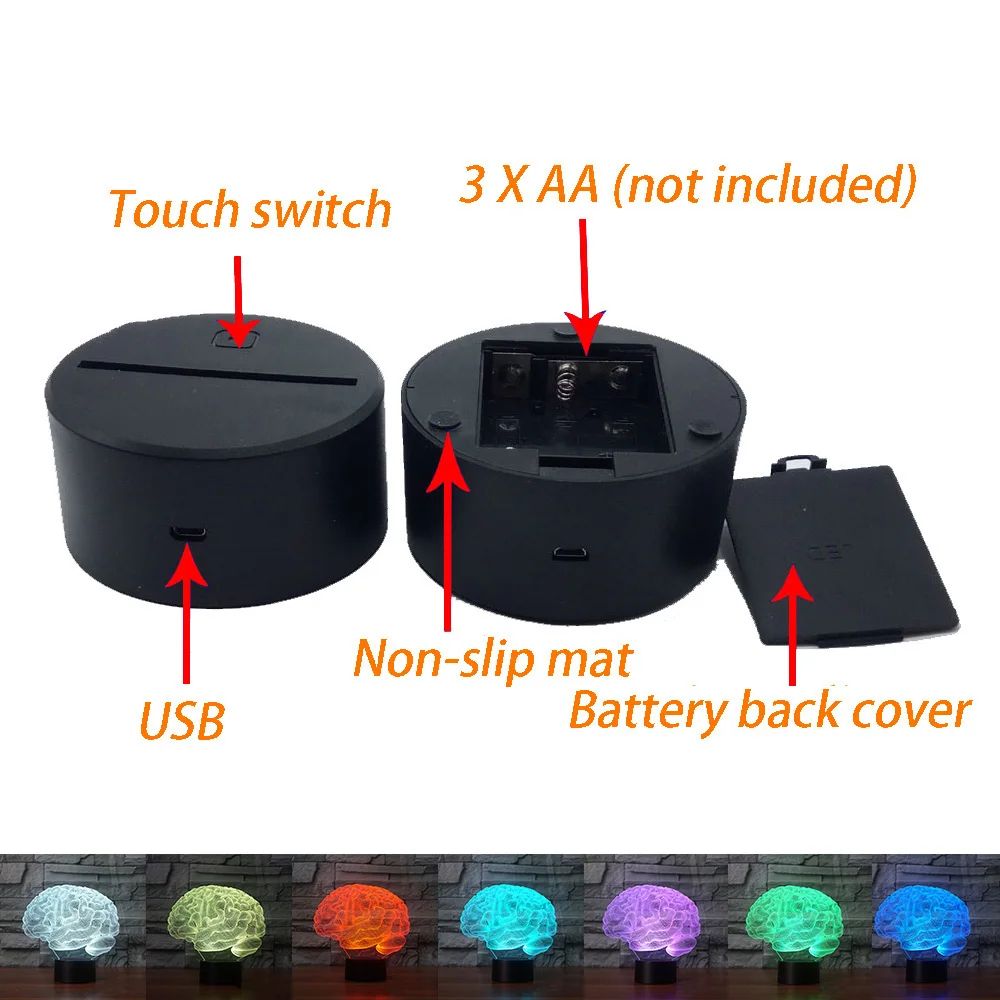 

Atmosphere Sleep Light Touch Colors Changing Novelty Gift Love Heart Couples 3D Lamp Night Light for Chilren LED Illusion Usb
