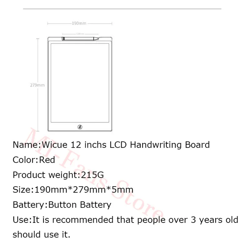 Xiaomi Wicue 12 inchs Kids LCD Handwriting Board Writing Tablet Digital Drawing Imagine Drawing pad Expanding Kid idea With Pen