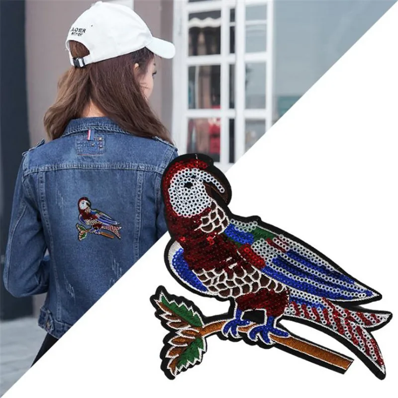 ChicLady HIPSTER Diy блесток патч 17 см Птица справиться с ней пришить патчи для одежды Ulzzang