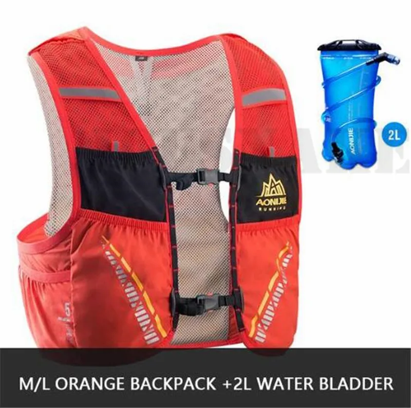 ML Orange 2L Bladder AONIJIE водоотталкивающий для марафонов рюкзак 5L уличная Сумка для бега походный рюкзак жилет марафон водный Пузырь бег гонка - Цвет: ML Orange 2L Bladder