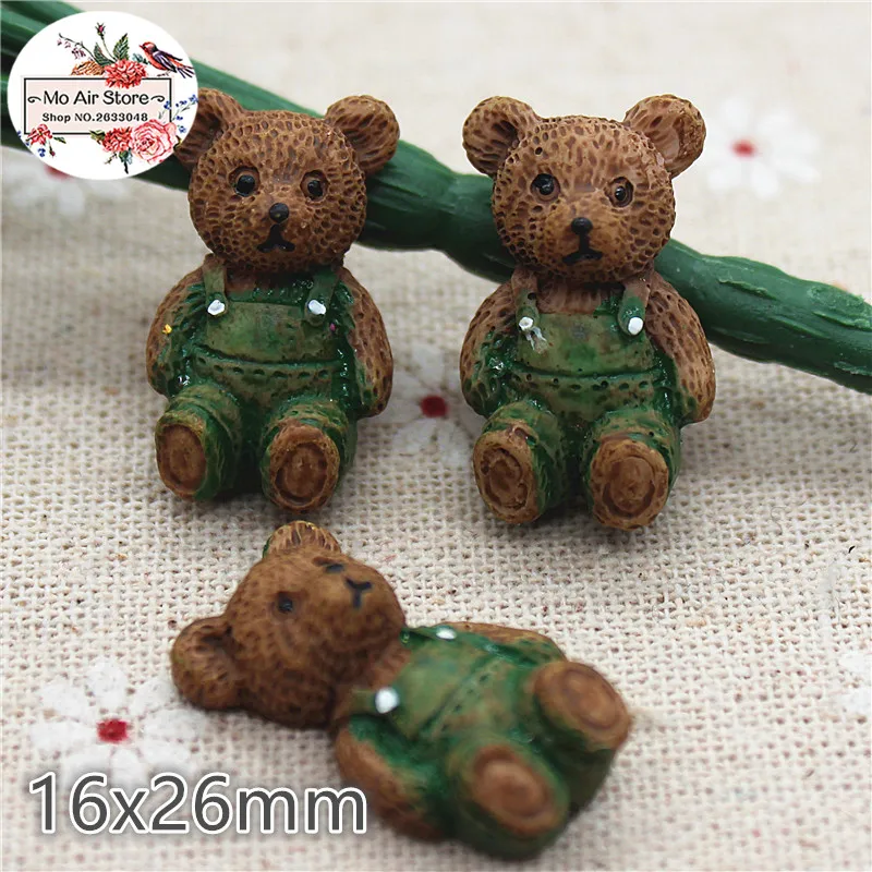 10 шт. кавайный Мишка Тедди из смолы с плоским основанием кабошон для центра банта