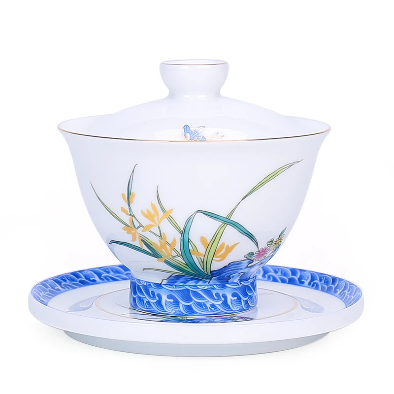 150 мл Gaiwan керамический чайный горшок мастер-чашка чайник сине-белый фарфор