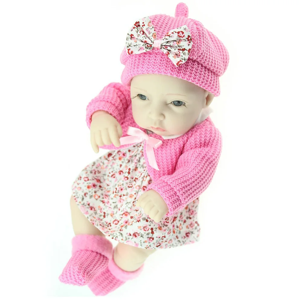 

11inch Baby Doll Play Dolls Full Vinvl Body Washable With CLothes Lifelike Cute Girls Gifts Toy White