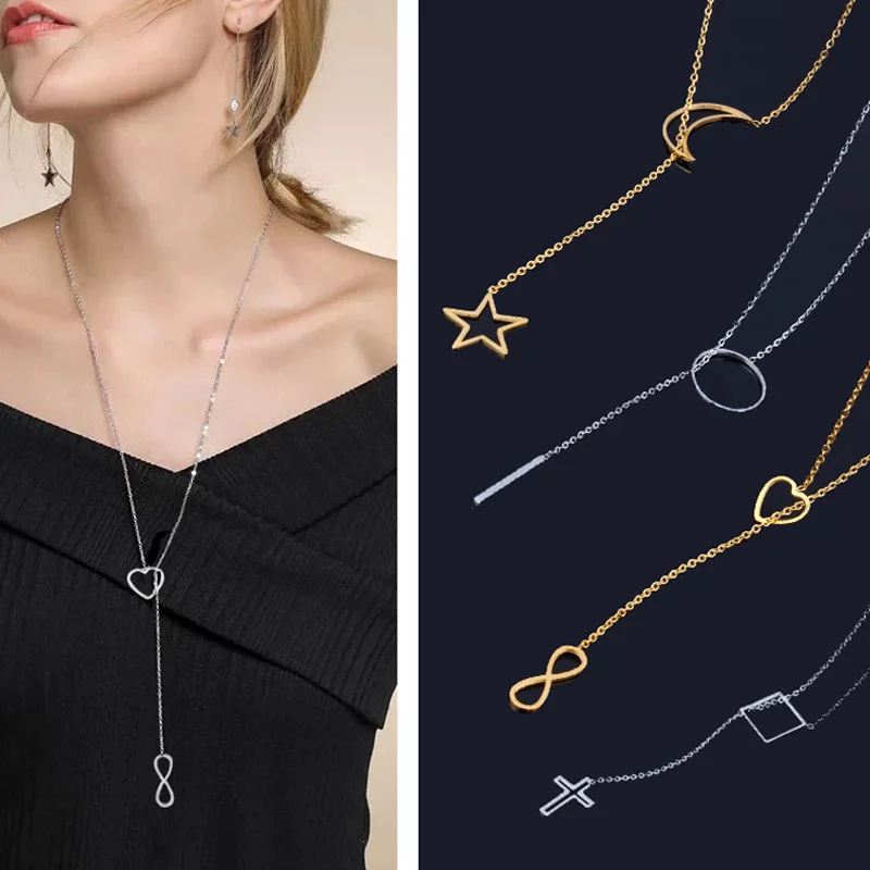 Она WEIRE Длинные ожерелья и подвески для женщин ожерелье в виде цепочки из