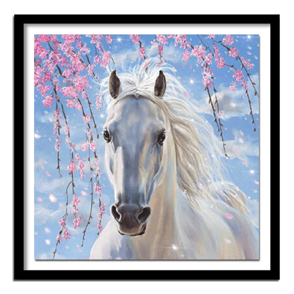 Картина из страз с изображением лошади вышивка бисером животное вышивки крестом