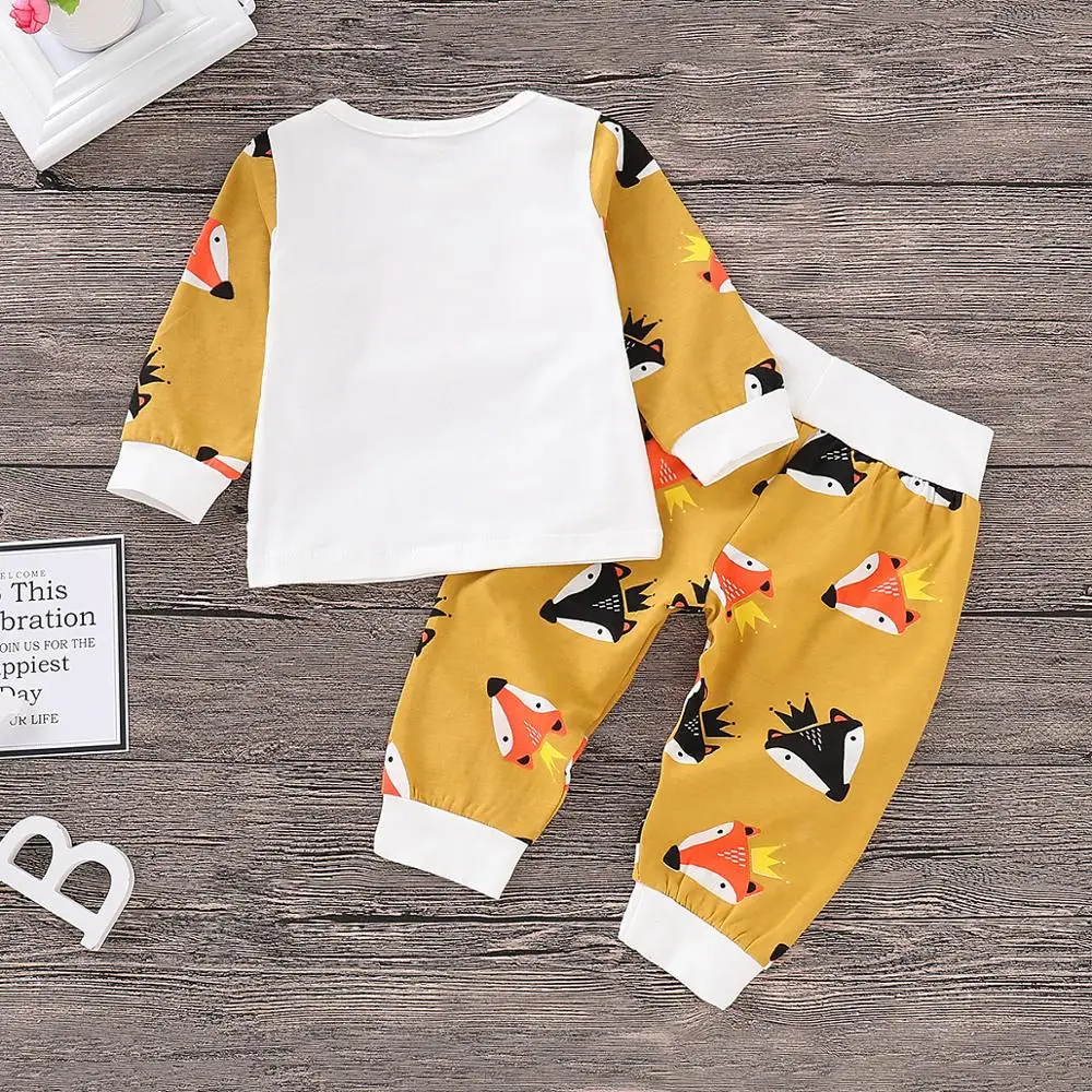 Комбинезон с рисунком лисы для маленьких девочек одежда малышей весенняя