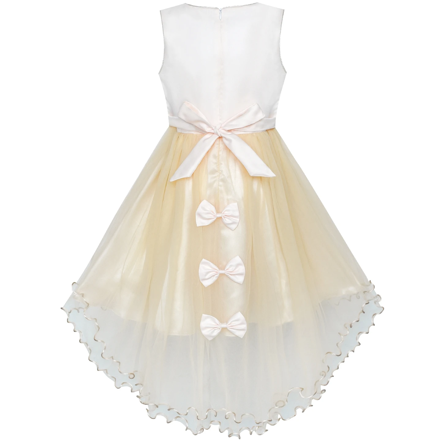 Flower Girl Dress Champagne Sequin Hi-low Wedding Bridesmaid 2019 Summer Princess Party Dresses Kids Clothes Pageant Sundress | Детская