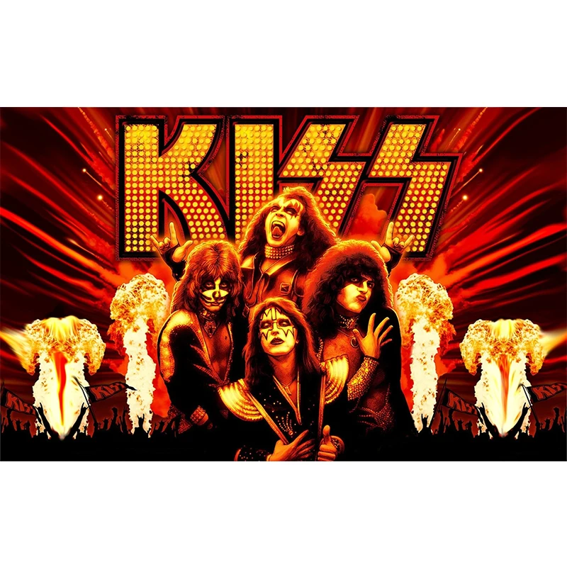 Yehoy подвесной 90*150 см Kiss band Жесткий рок тяжелый ментальный флаг для украшения