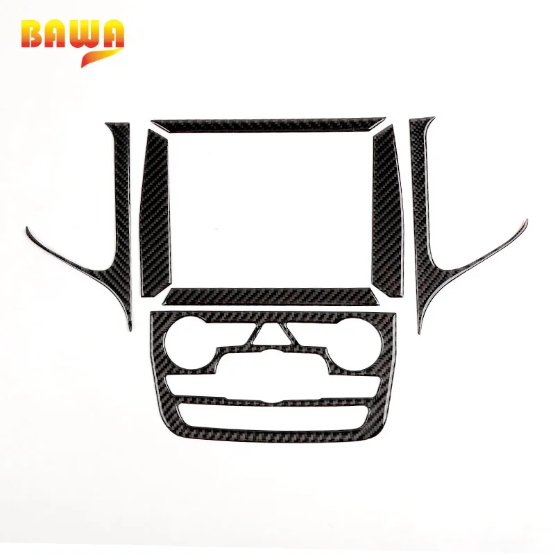 

BAWA Center Console Navigation Panel Cover for Jeep Grand Cherokee 2014 2015 2016 17 Carbon Fiber Grain Stickers Car Accessories
