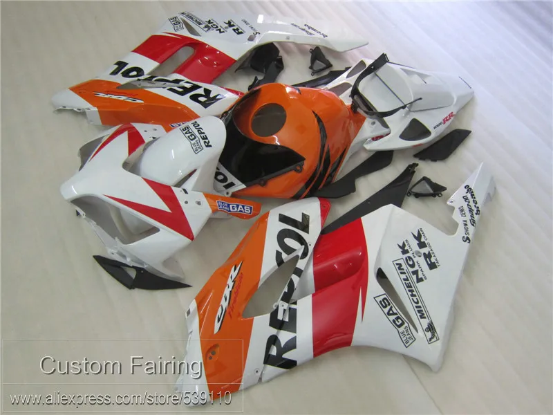 Online Spritzguss Top Verkauf Verkleidung Kit Für CBR1000RR 2004 2005 Orange Weiß Verkleidungen Set CBR1000RR 04 05 MR14