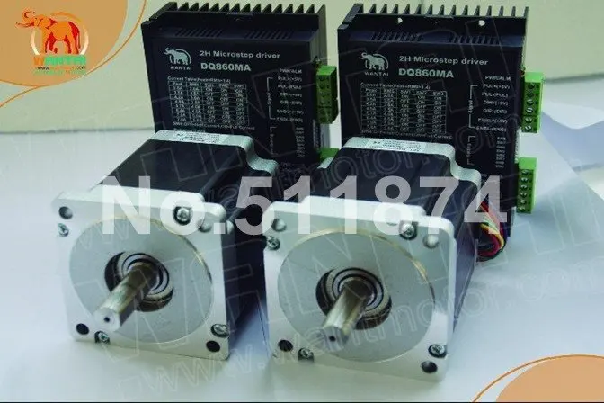 Отличный ЧПУ! Wantai 3 осевой шаговый двигатель Nema 34 85BYGH450D 007 890oz in + Драйвер DQ860MA 7.8A