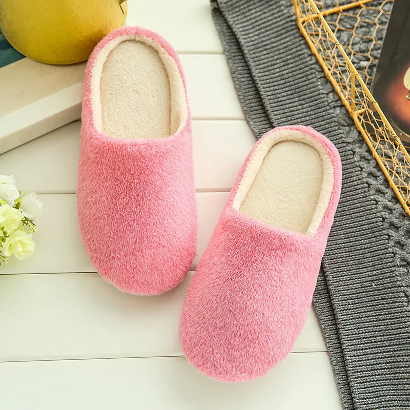 

Slippers Women Interior House Plush Soft Cute Cotton Slippers Shoes non-slip Floor Furry Slippers Women Shoes For Bedroom