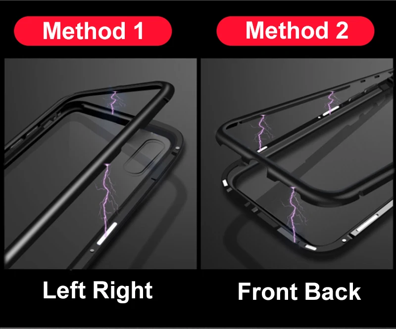 3D Магнитный адсорбционный чехол для iPhone 11 X XR XS pro Max металлический бампер закаленное чехол для iPhone 7 8 6 6s Plus чехол для телефона