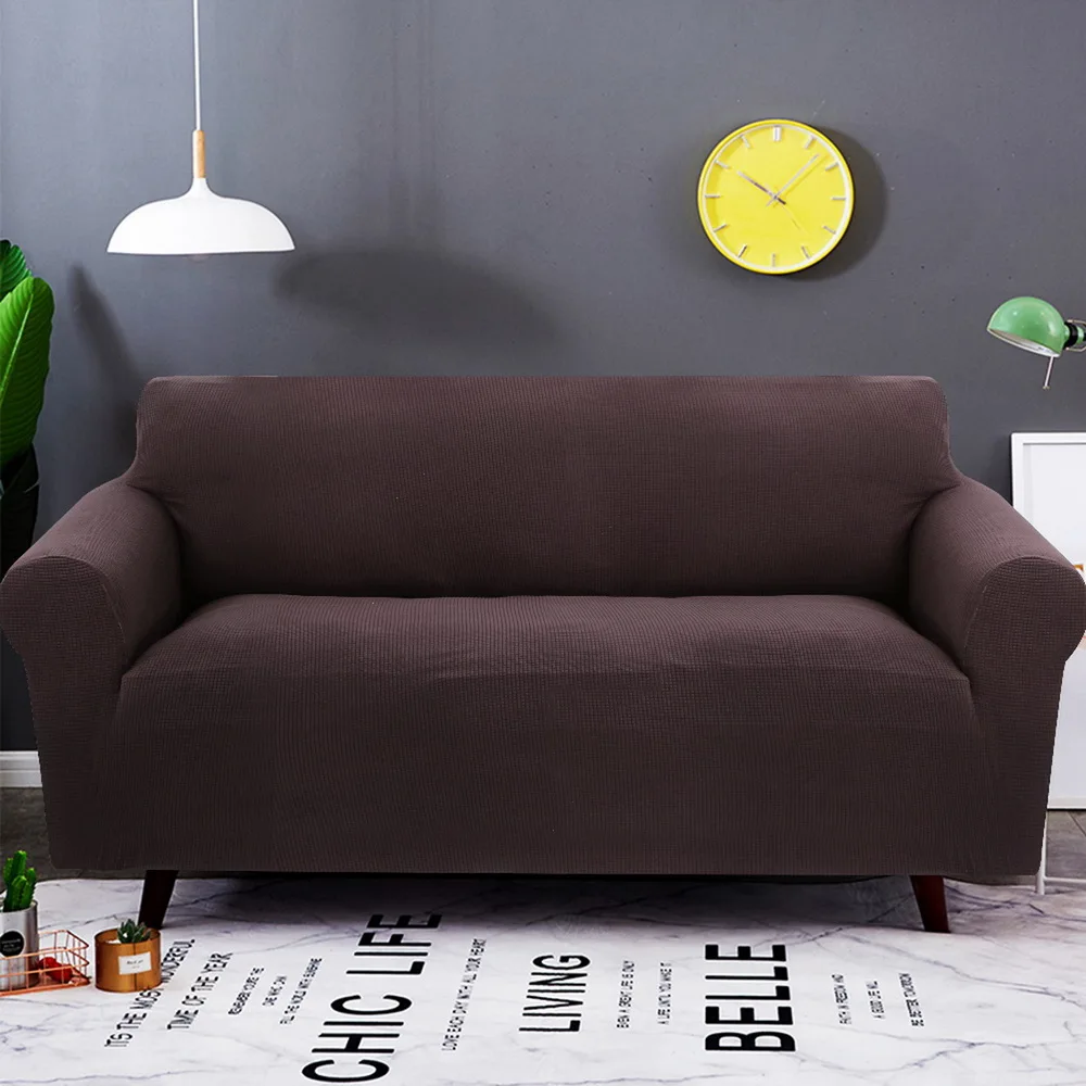 1/2/3/Seat Tight Wrap Solid Color Elastic Sofa Cover трикотажное растягивающееся покрытие для дивана