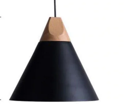 medium black Современный светодиодный подвесной светильник в скандинавском стиле, цветной треугольник, кованый металлический канат, лампа для кухни, гостиной, из цельного дерева, кафе, Baryellow - Цвет корпуса: medium black