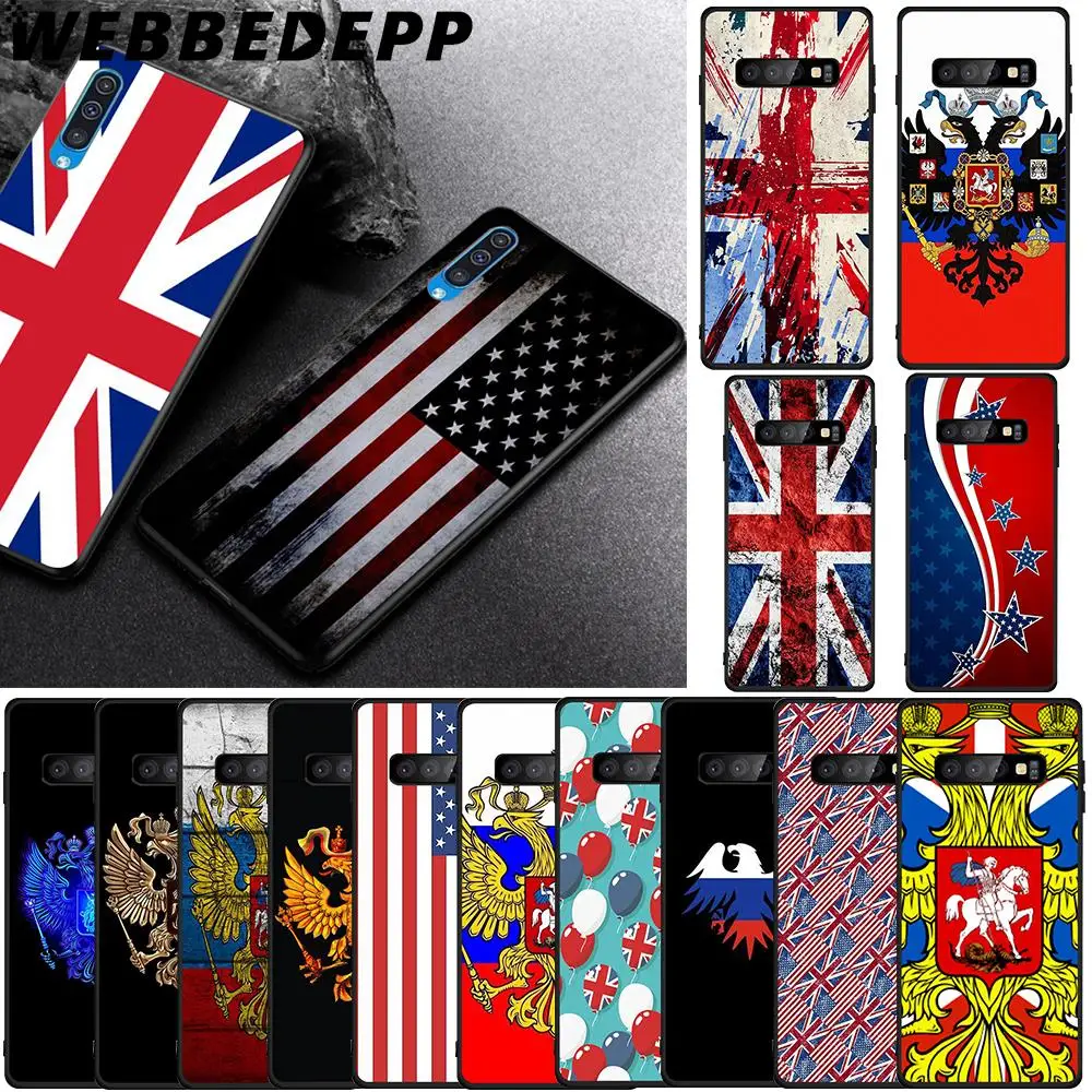 WEBBEDEPP Россия США Флаг Великобритании Мягкий чехол из ТПУ для Samsung Galaxy S6 S7 Edge S8 S9 S10