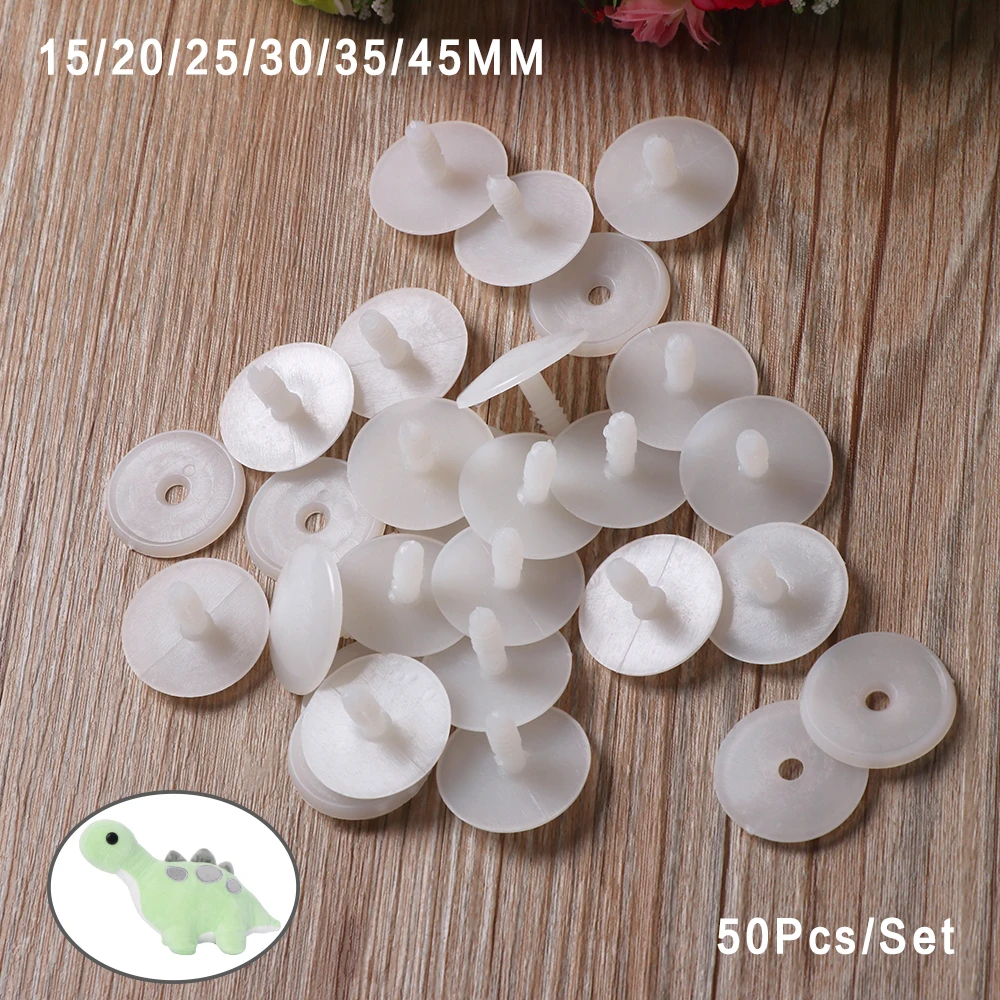 

50Pc/Set Size 15/20/25/30mm White Plastic Doll Joints Dolls Accessories For Stuffed Toys Teddy Bear Making DIY Crafts Child Gift