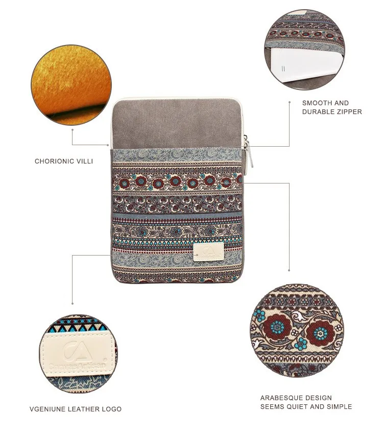 Одежда высшего качества Холст Laptop Sleeve Планшеты случае Тетрадь Защитная крышка для 13 дюймов Портфели для 13.3 Microsoft Surface Pro 3