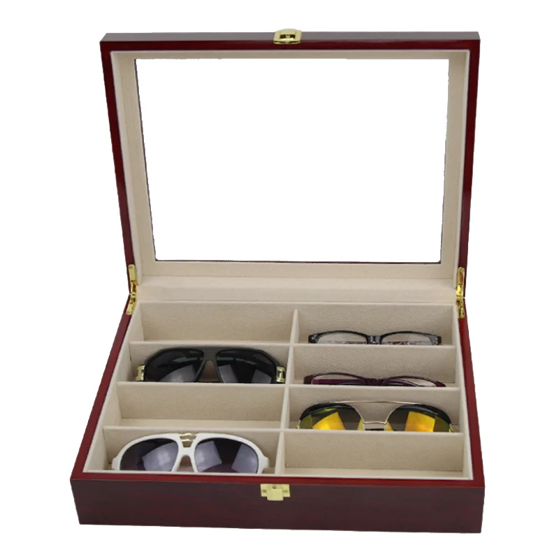 8 решеток ручной работы деревянная коробка для очков органайзер ювелирных