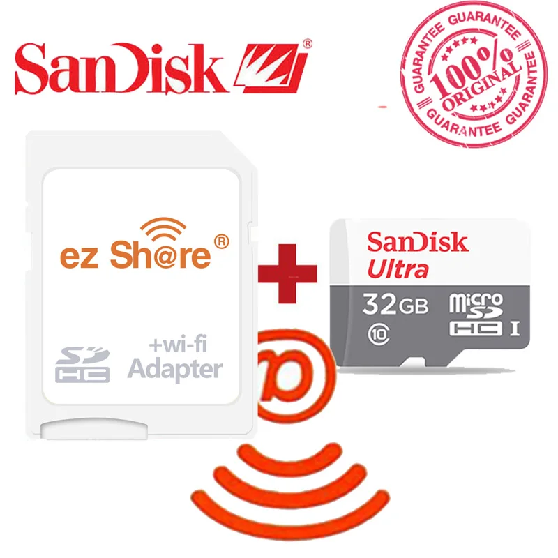 Беспроводной wifi адаптер ezshare+ sandisk Ultra 16 ГБ 32 ГБ 8 ГБ класс 10 micro sd wifi беспроводная карта памяти micro sd