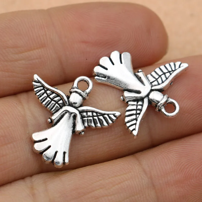 KJjewel Тибетский посеребренный Ангел Фея Подвески Браслет ювелирные изделия