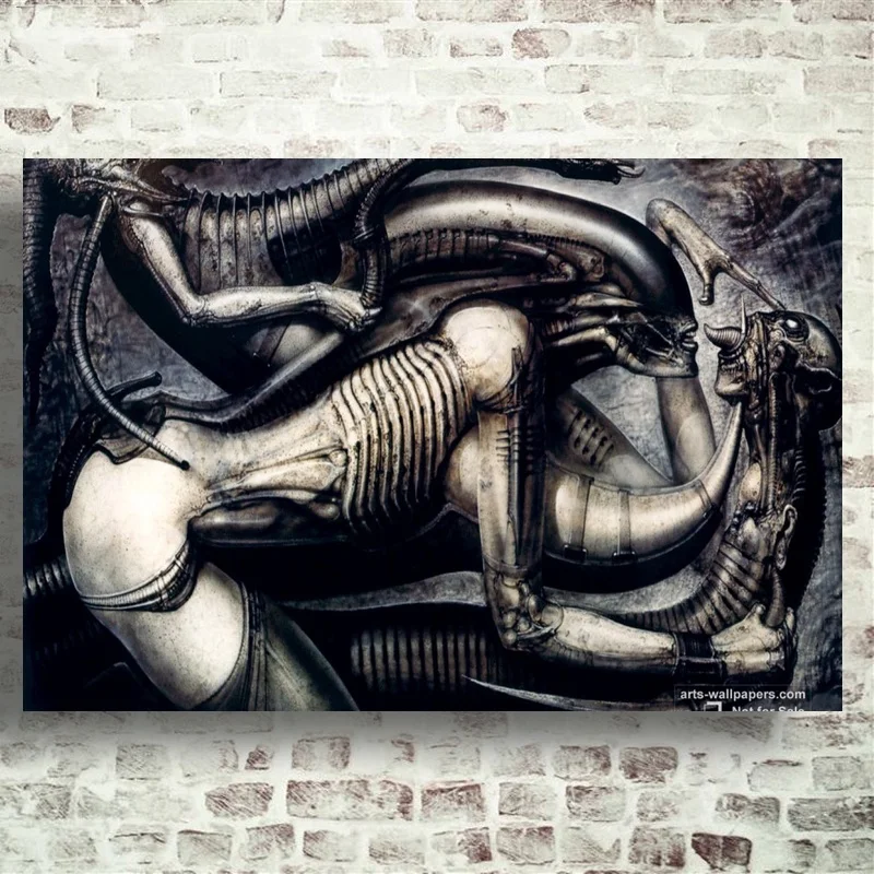 Hr Giger Alien Dark Evil Abstractive Li II художественный Шелковый плакат настенный домашний декор