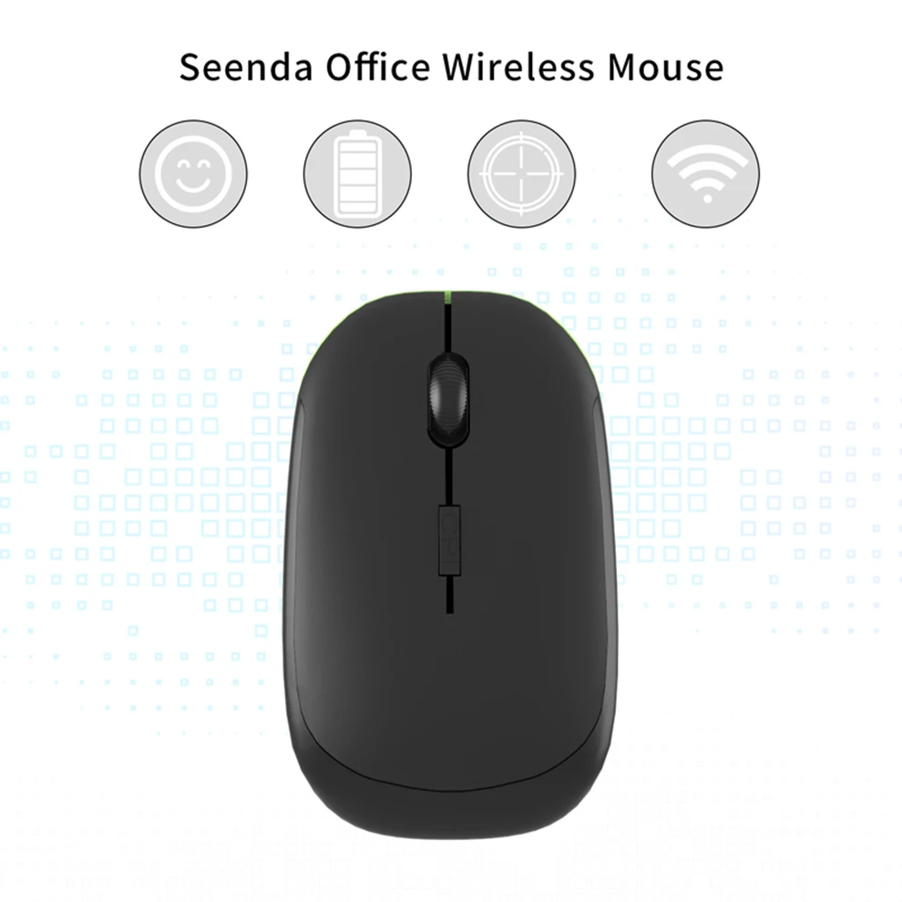 SeenDa, беспроводная мышь, USB, нано приемник, 2,4G, супер тонкая мышь для ноутбука, ноутбука, ПК, для дома и офиса, портативная Бесшумная мышь