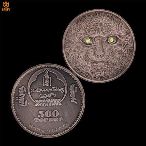 2006 сувенир диких охранных животных Ursus Arctos Gobiensis желтый кристалл монгольская Серебряная Памятная коллекция монет - Цвет: SMJY-166