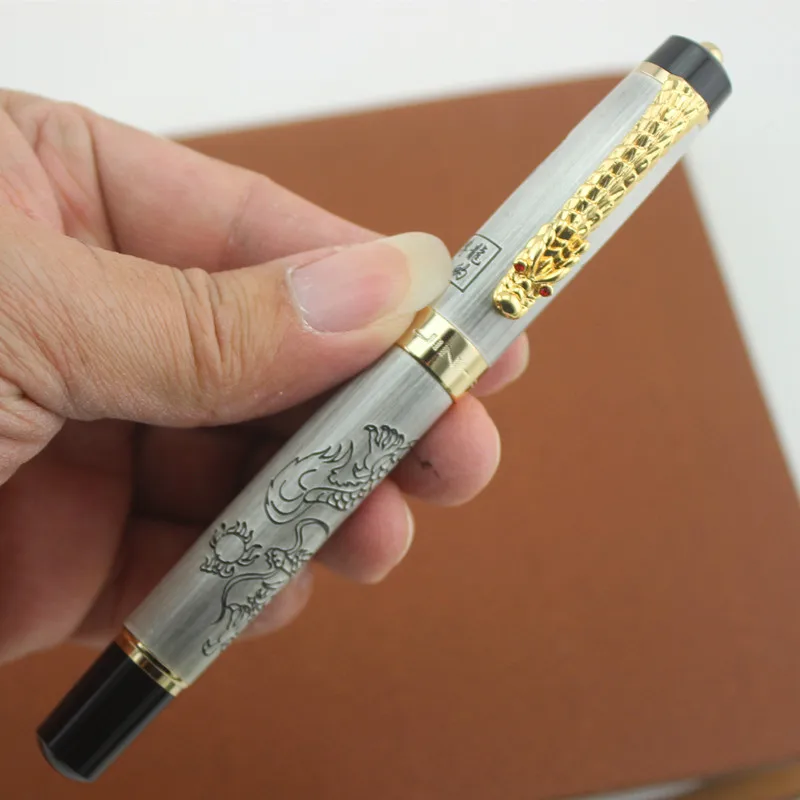 Jinhao каллиграфия перьевая ручка изогнутое перо потомки дракона серый для