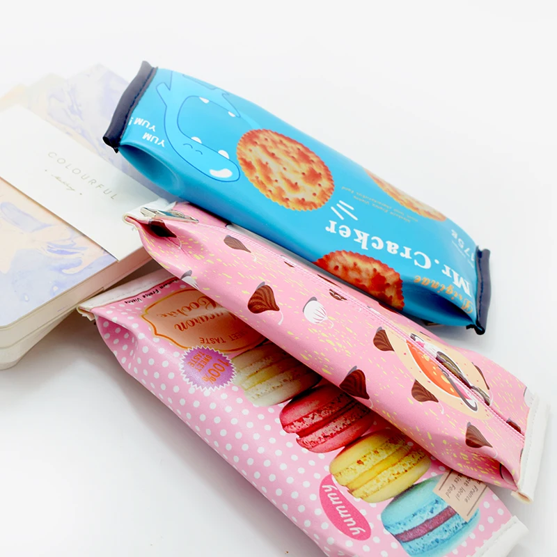 Корейский креативный пенал для макарон карандашей кожаная кавайная