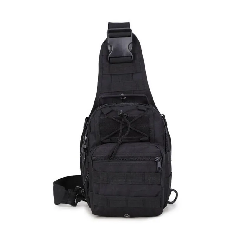 Black chest bag 1000D Нейлоновый тактический рюкзак Военный рюкзак 28л водонепроницаемый Открытый кемпинг Рюкзаки Армейский камуфляж Пеший туризм Рюкзак Спорт - Цвет: Black chest bag