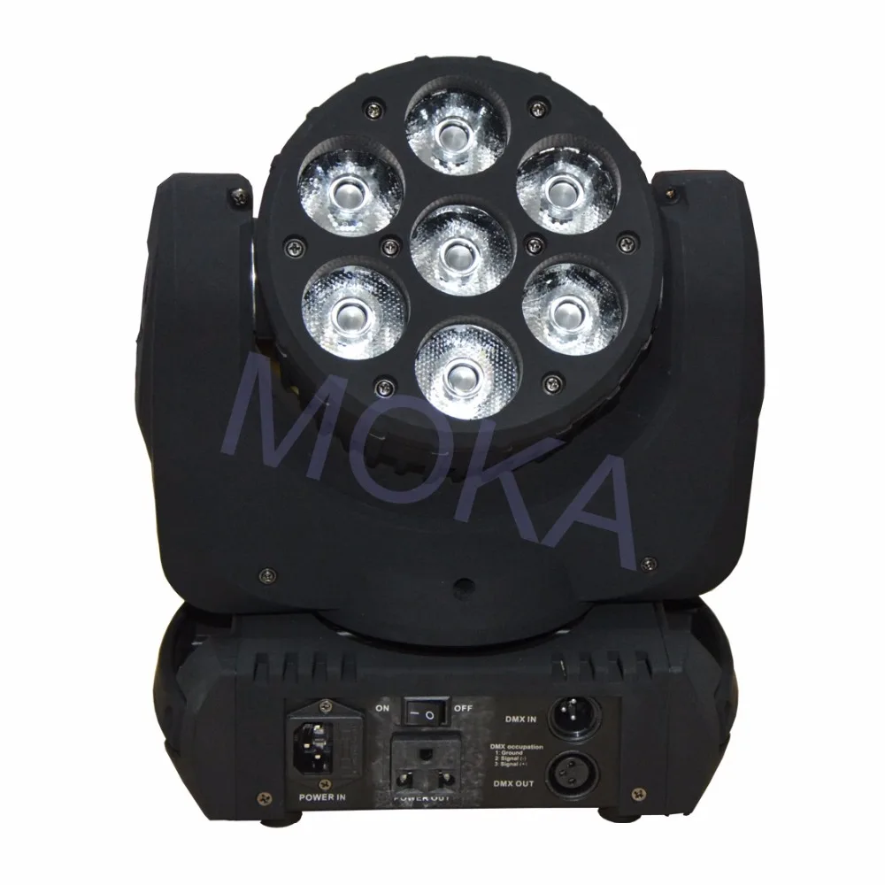 Быстрая доставка 7*12 Вт Cree LED RGBW 4в1 луч движущийся головной свет 3200K ~ 10000K бар диско |