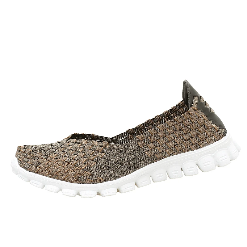 Женские повседневные тканевые туфли однотонные лоферы без застежки плоская