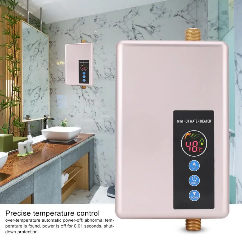 5500 Вт Светодиодный Дисплей мгновенный Tankless Электрический водонагреватель кран Кухня быстрый нагрев кран Душ нагреватели водопроводные ванная комната