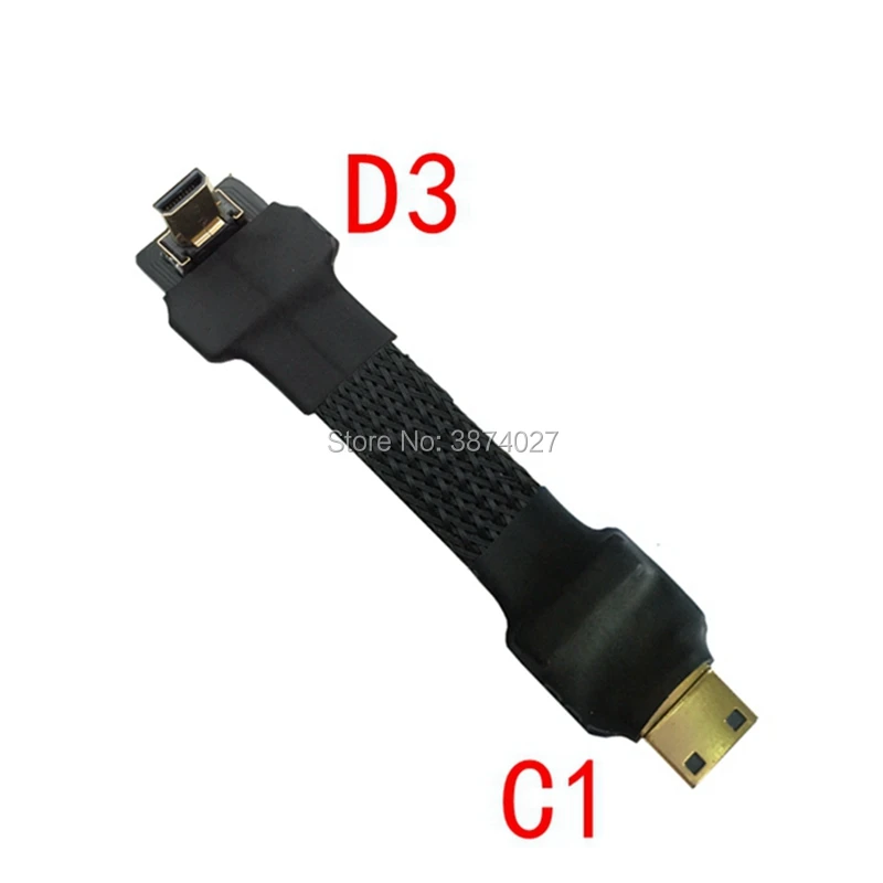 FPV Mini HDMI совместимый штекер к Micro экранированный плоский кабель FPC 5 см для