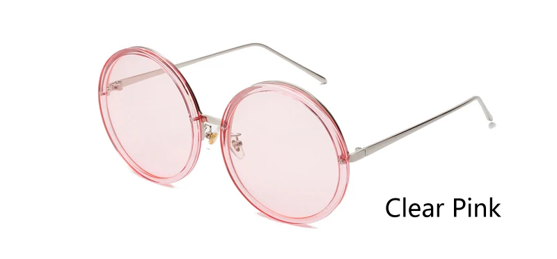 Clear Pink Ralferty женские крупные солнцезащитные очки конфеты Солнцезащитные очки круглый розовый прозрачный очки женский большой лицо анти УФ очки Óculos A927 - Цвет линз: Clear Pink