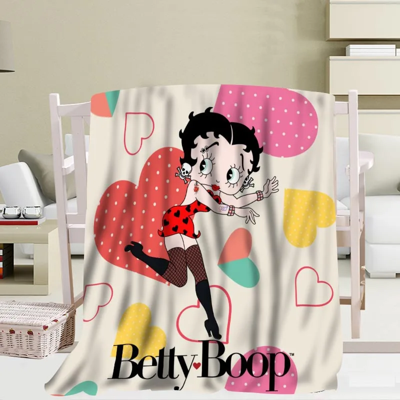 Изготовленное на заказ одеяло для путешествий Betty Boop на диван/кровать/самолет одеяло для путешествий 100X120 см, 150X200 см, 120X150 см