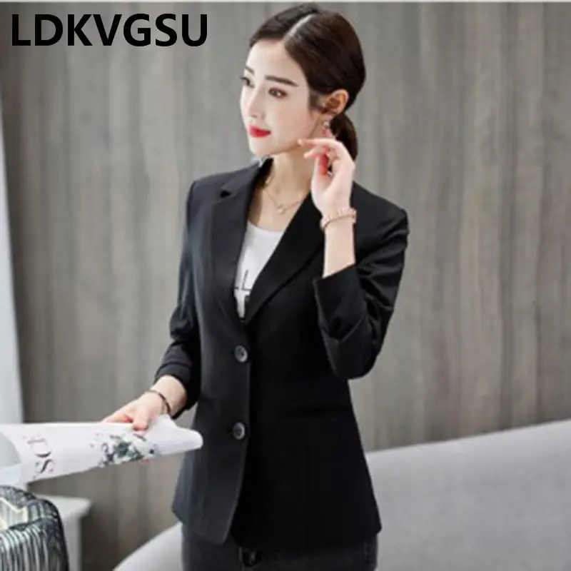 Женский костюм с длинным рукавом Is1548 черный/белый облегающий Блейзер большого