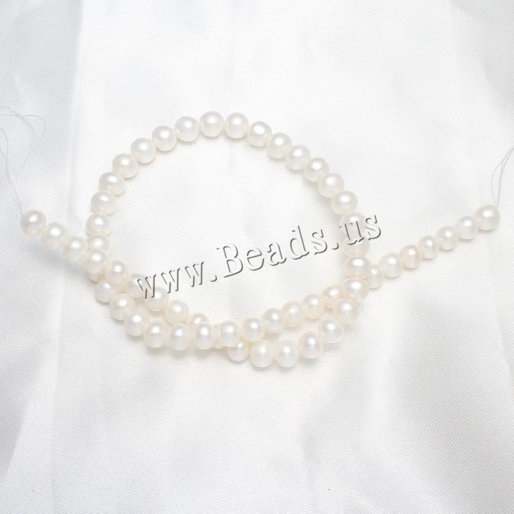 Бусины Из культивированного картофеля Пресноводный Жемчуг натуральный белый 7-8