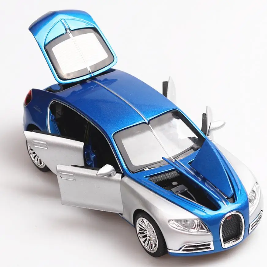 Синий 1:32 игрушечная машинка Bugatti Galibier, металлическая игрушка, литая машинка, Литые и игрушечные машины, модель автомобиля, миниатюрная модель автомобиля, игрушки для детей - Цвет: Синий