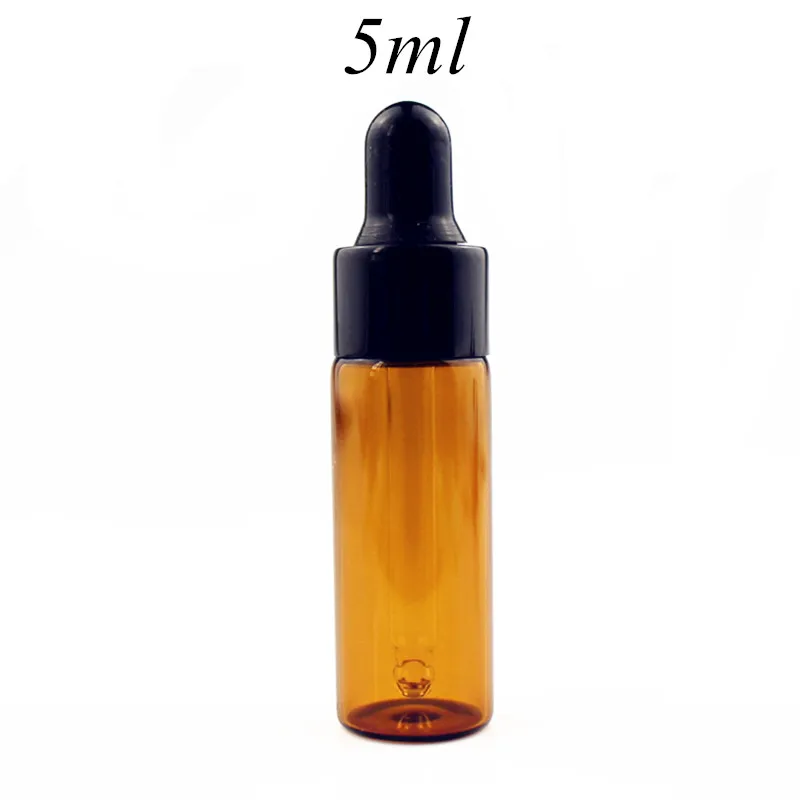 5ml black black 10 шт./лот 1 мл 2 мл 3 мл 5 мл янтарная стеклянная бутылка-капельница пустые бутылки для эфирного масла капельница Многоразовые прозрачные стеклянные флаконы - Цвет: 5ml black black