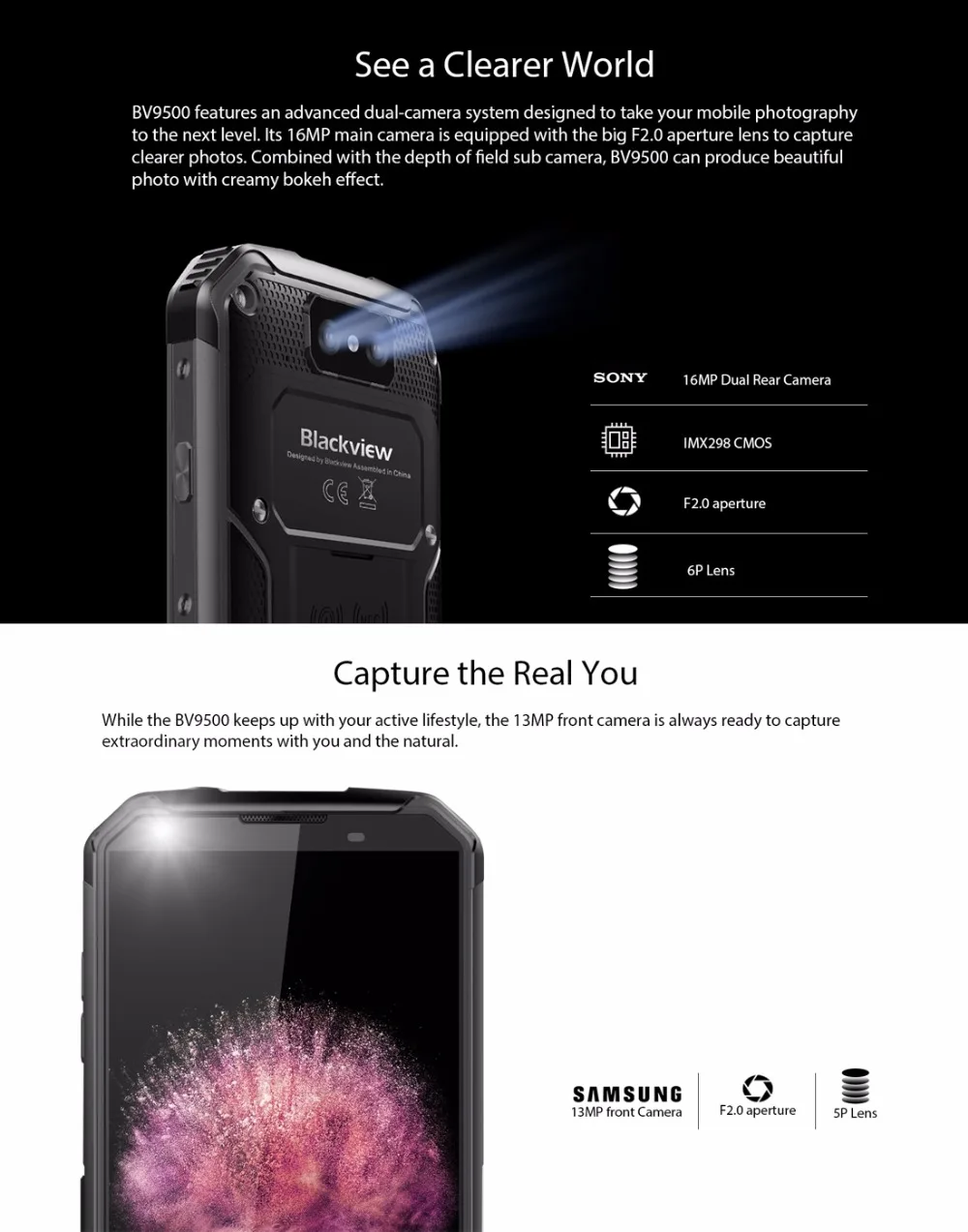 Blackview BV9500 4 Гб Оперативная память 64 Встроенная Android 8 1 Octa Core 5 7 &quot18:9 MTK6763T IP68