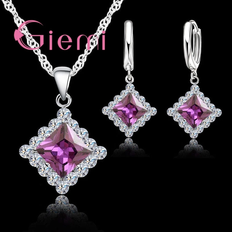 Комплект из колье и серёг серебра 925 пробы | Украшения аксессуары